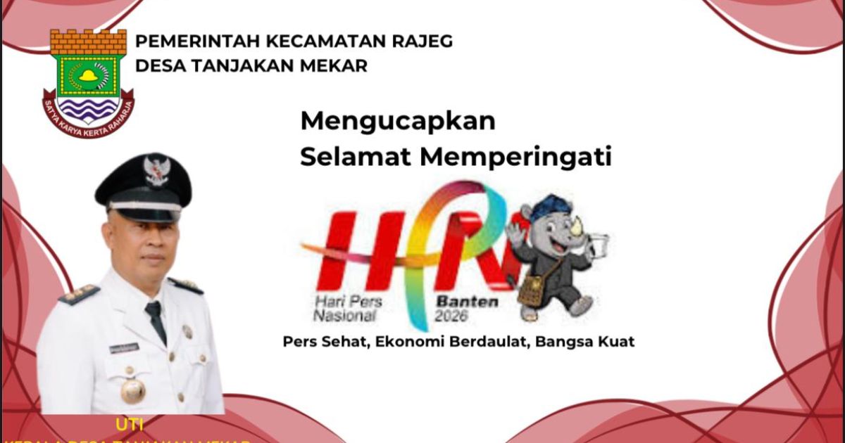 Kepala Desa Tanjakan Mekar Kecamatan Rajeg UTI Mengucapkan Hari Pers Nasional